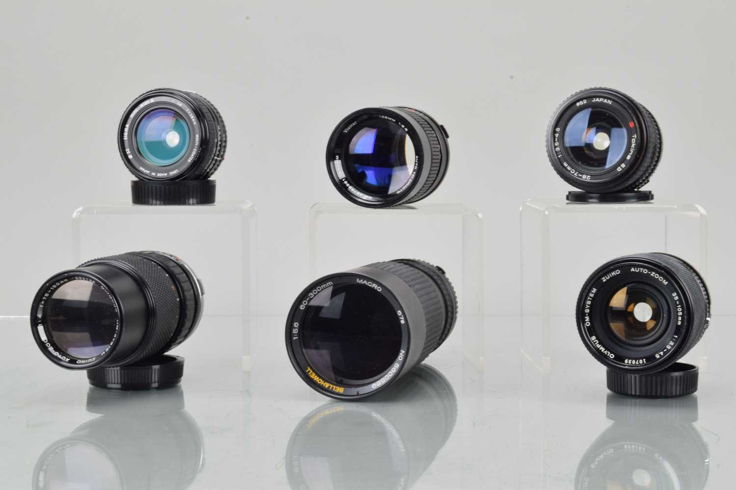 Lot 50 - A Group of Olympus OM Zoom and OM Mount Lenses