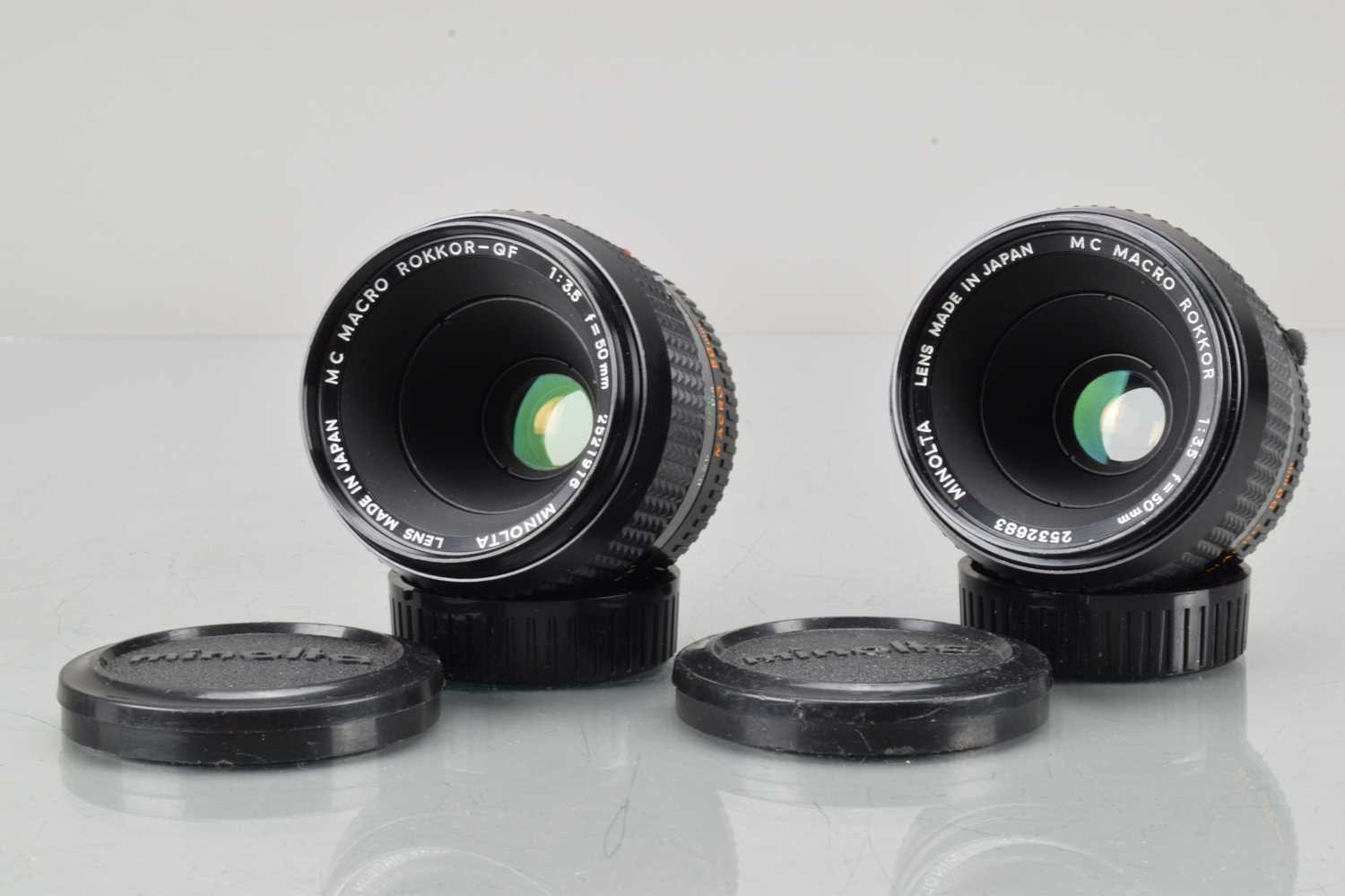 Lot 57 - Two Minolta MC Macro 50mm f/3.5 Lenses