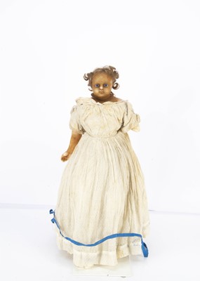 Lot 1246 - A mid 19th century Montanari poured wax child doll