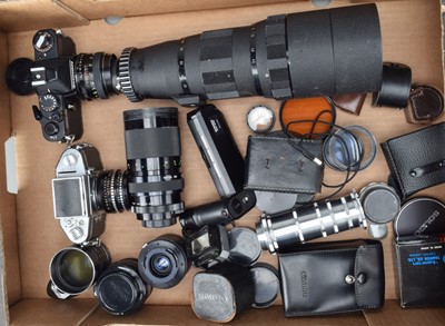 Lot 196 - Two SLR Cameras and Various Lenses