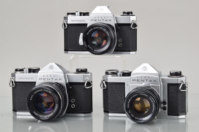 Lot 213 - Three Asahi Pentax SLR Cameras