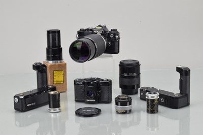 Lot 246 - A Nikon FE SLR Camera and Camera related Items