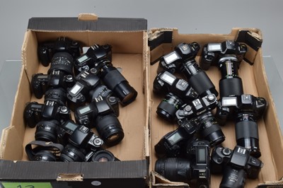 Lot 319 - Two Trays of Canon SLR Cameras