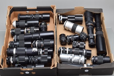 Lot 325 - Two Trays of Prime Lenses