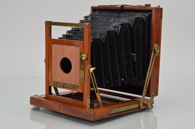 Lot 347 - A Mahogany Half Plate Field Camera Body