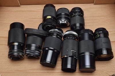 Lot 445 - Nine FD Mount Zoom Lenses