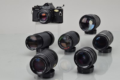 Lot 451 - A Pentax SLR Camera and Lenses