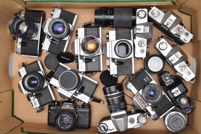 Lot 455 - A Tray of Praktica SLR Cameras
