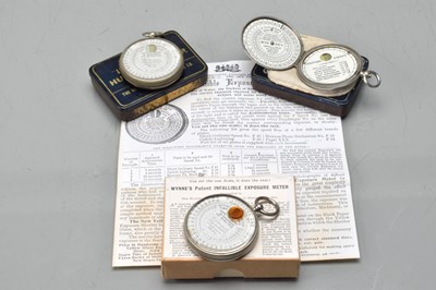 Lot 580 - Three Wynne's Infallible Exposure Meters