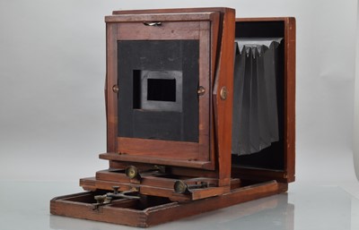 Lot 606 - A E & H.T Antony & Co Mahogany & Brass Studio Camera Body