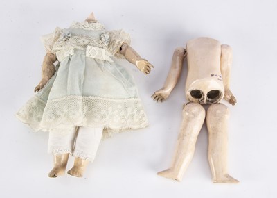 Lot 1293 - Two small French bebe doll’s bodies