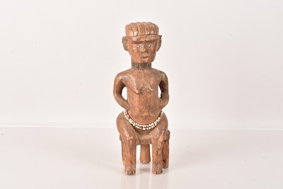 Lot 23 - Luguru (Tanzania) Seated Figure with Beads