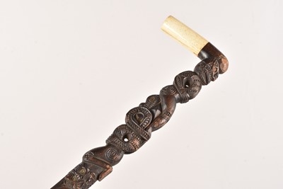 Lot 32 - An African carved wooden Walking cane