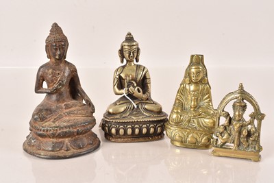 Lot 39 - Four cast metal Buddhas