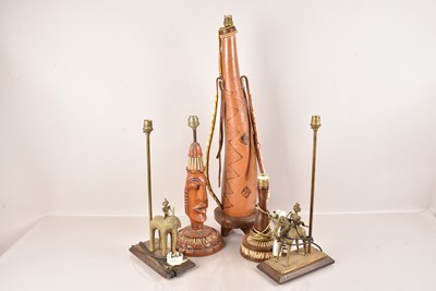 Lot 47 - A collection of African Style Table Lamps