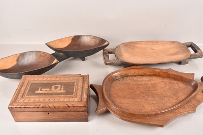 Lot 48 - An assortment of carved wooden dishes