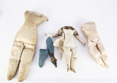 Lot 1300 - Three 19th century shoulder-head doll’s bodies