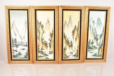 Lot 74 - Set of Four Chinese Oil on Canvas Paintings The Four Seasons (4)