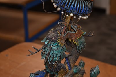 Lot 86 - A Chinese Filigree and Enamel Dragon Figure