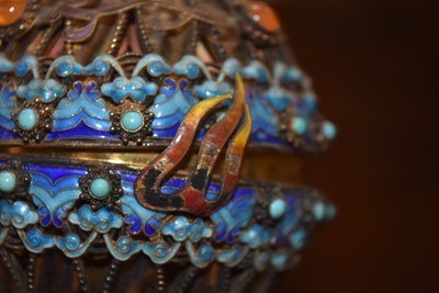 Lot 86 - A Chinese Filigree and Enamel Dragon Figure