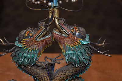 Lot 86 - A Chinese Filigree and Enamel Dragon Figure