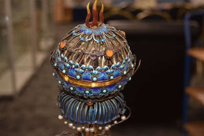 Lot 86 - A Chinese Filigree and Enamel Dragon Figure