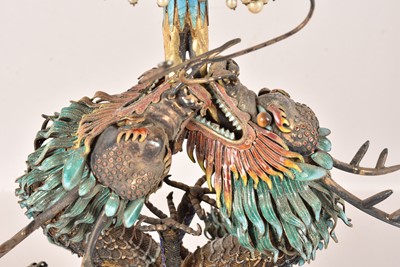 Lot 86 - A Chinese Filigree and Enamel Dragon Figure