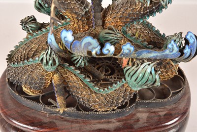 Lot 86 - A Chinese Filigree and Enamel Dragon Figure