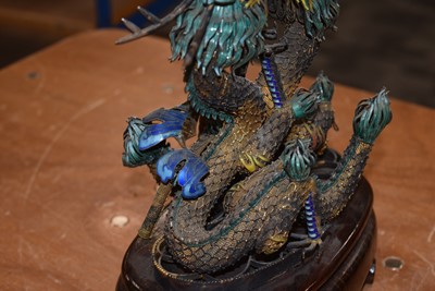 Lot 86 - A Chinese Filigree and Enamel Dragon Figure