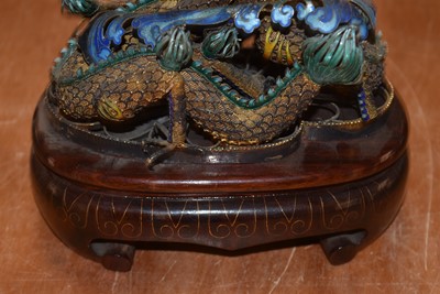 Lot 86 - A Chinese Filigree and Enamel Dragon Figure