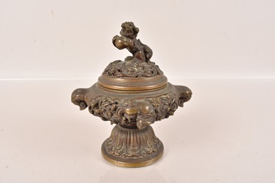 Lot 91 - A signed Chinese Bronze Incense Koro and Cover