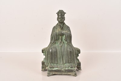 Lot 97 - A bronze figure of a seated Chinese Taoist Dignitary