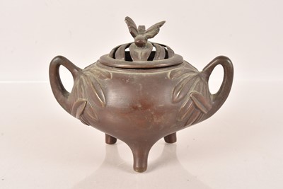Lot 98 - A Japanese Bronze Pot Pouri and Cover