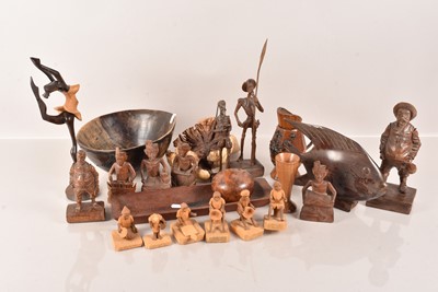 Lot 113 - An assortment of carved wooden items