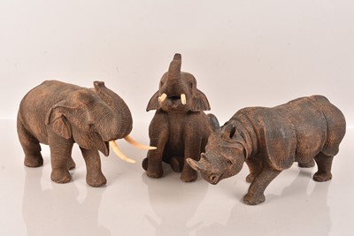 Lot 116 - Three carved wooden animal figures