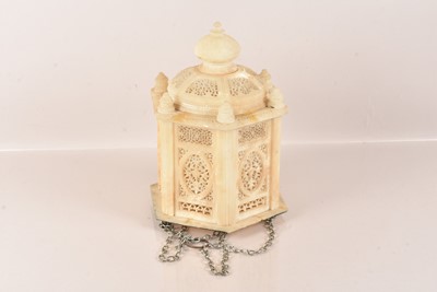Lot 120 - An Indian carved Soapstone Lampshade