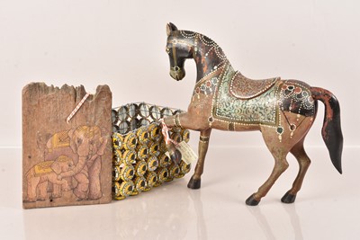 Lot 129 - A Mid 20th entury Persian wooden painted Horse
