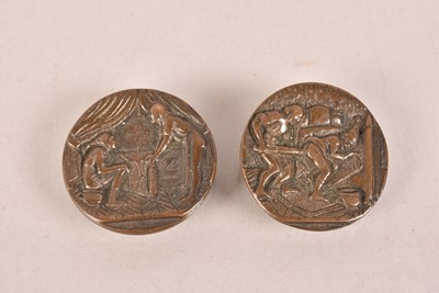 Lot 148 - A pair of 19th Century Bronze Enema Buttons