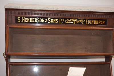 Lot 151 - An Antique mahogany three tier S. Henderson & Sons Ltd Superior Biscuit Shop Display
