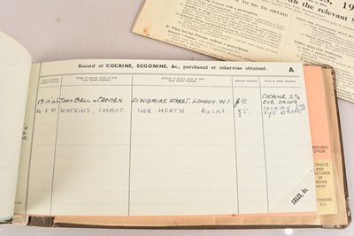 Lot 153 - An N.P.U Poisons Register File Drug Register from Denham Film Studios Medical Department