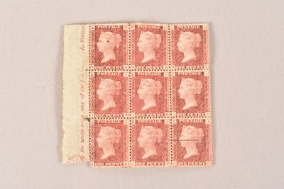Lot 210 - A British Victorian Penny Red Block of 9