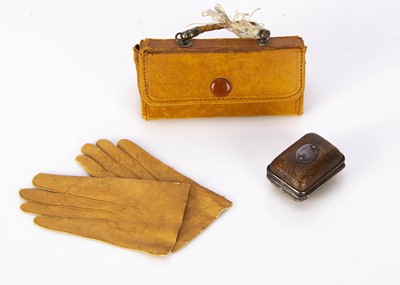 Lot 1320 - A leather doll’s sewing needle case handbag