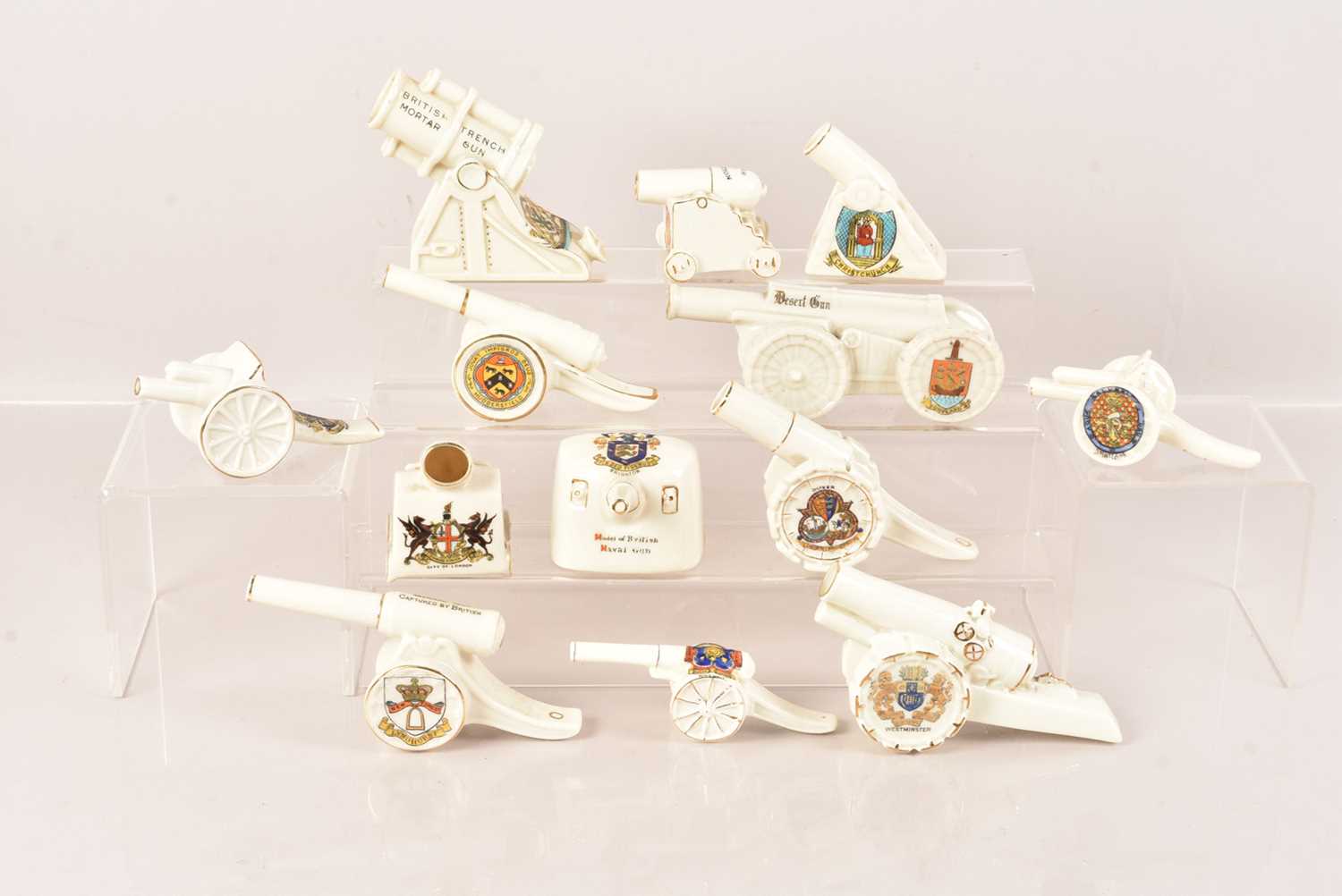 Lot 279 - A collection of Crested Cannons and Larger Guns
