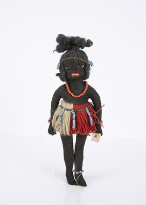 Lot 1330 - A rare Dots Dolls felt black African doll