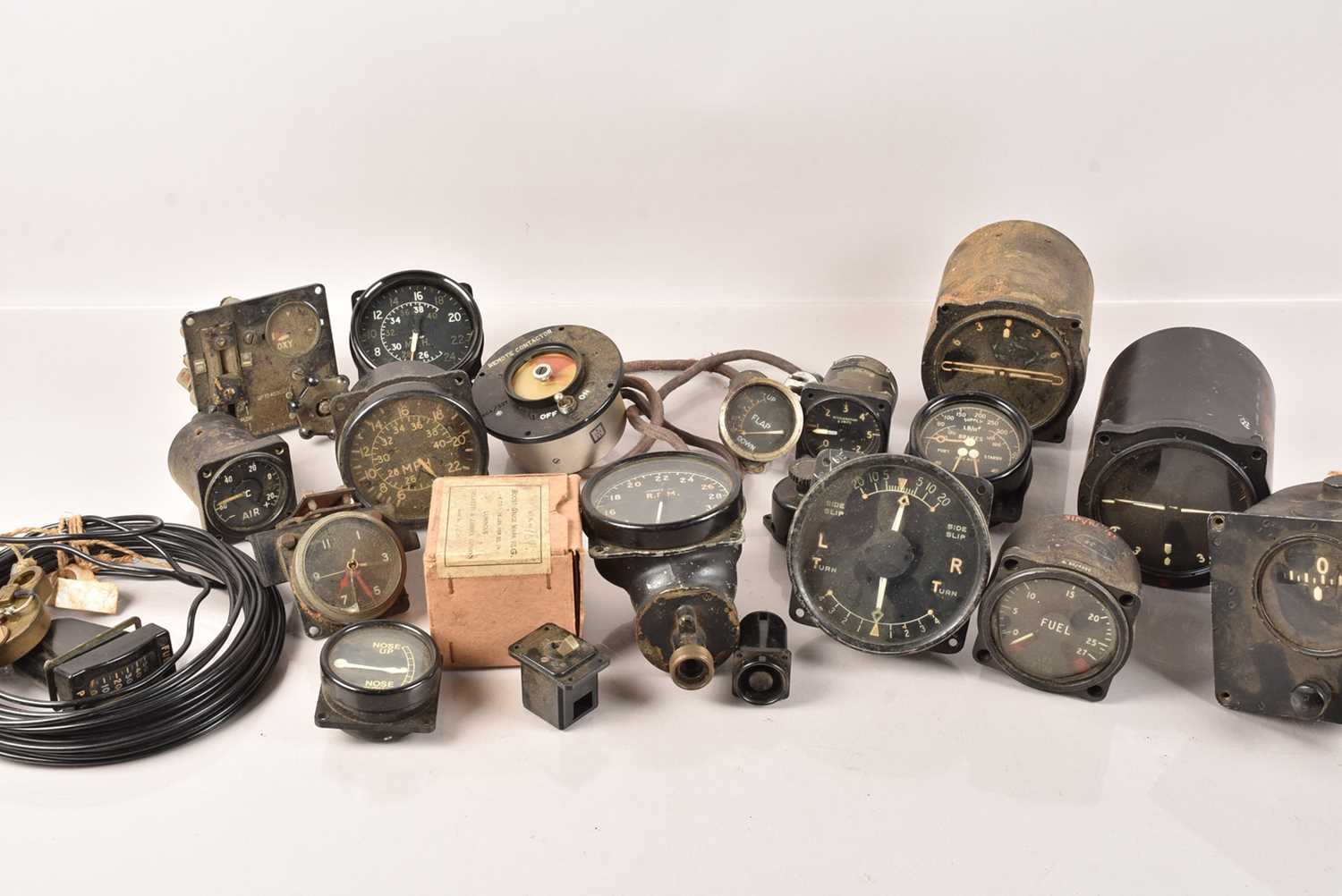Lot 375 - A collection of Military and Air Ministry Marked Aircraft Gauges