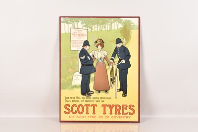 Lot 379 - A Scarce Scott Tyres Pictoral Advertising Card