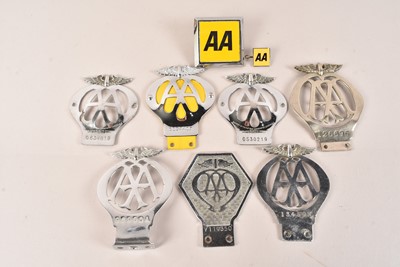 Lot 422 - A collection of AA (Automotive Association) badges