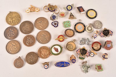 Lot 433 - A collection of Motorcycle and Bicycle related medallions and badges