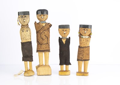 Lot 1341 - Four Shipibo Native American Peruvian dolls