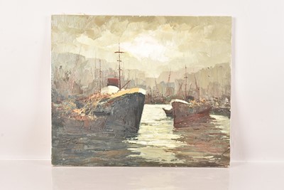 Lot 469 - Joan Escoda Coromina (Spanish 1920-2012) (Attributed) "Puerto Con Barcos" (harbour with ships)